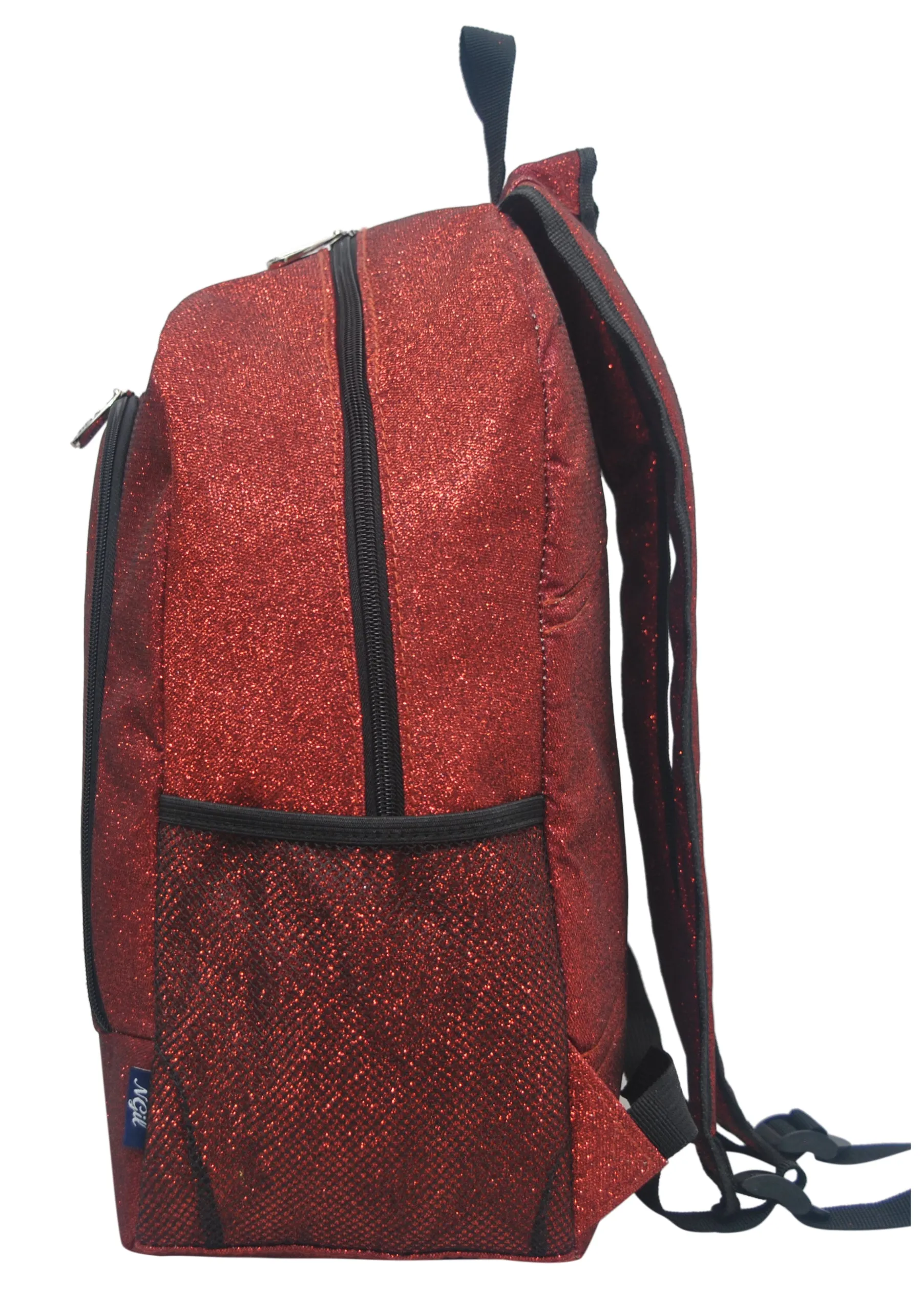 Red Glitter NGIL Canvas Backpack