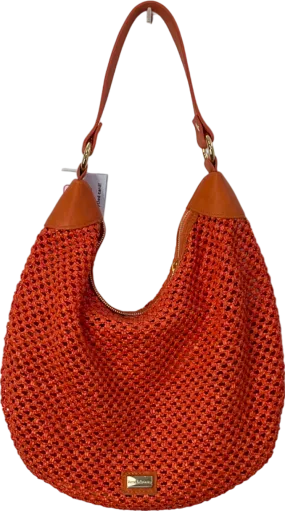 Russell & Bromley Orange Crochet Hobo Bag