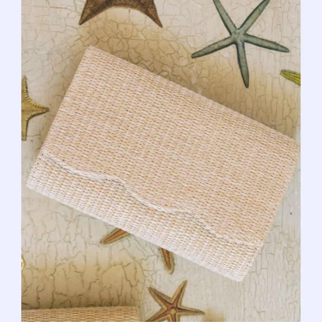 Scallop Edge Straw Clutch