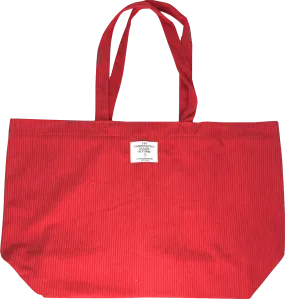 Sezane Octobre One-Size Tote Bag in Vibrant Red Corduroy