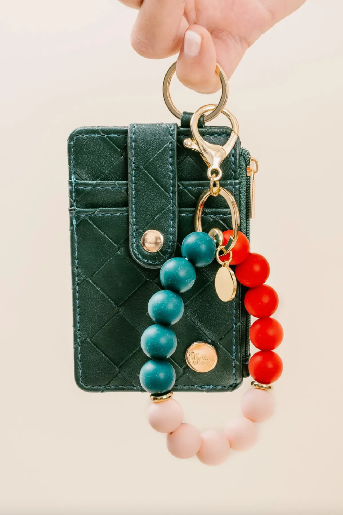 Silicone Beaded Keychain - Holly Jolly