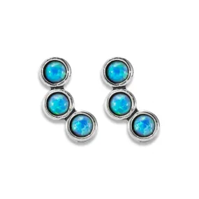 Stud Earrings Sterling Silver Blue Opals Bluenoemi Israeli jewellery