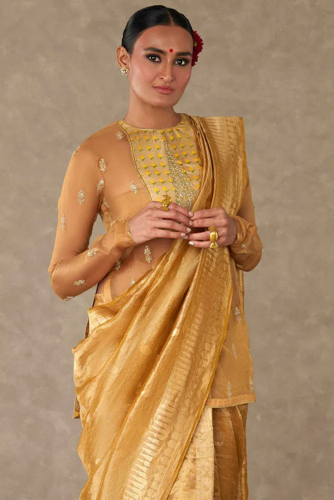 'Sunehri' Tissue Saree