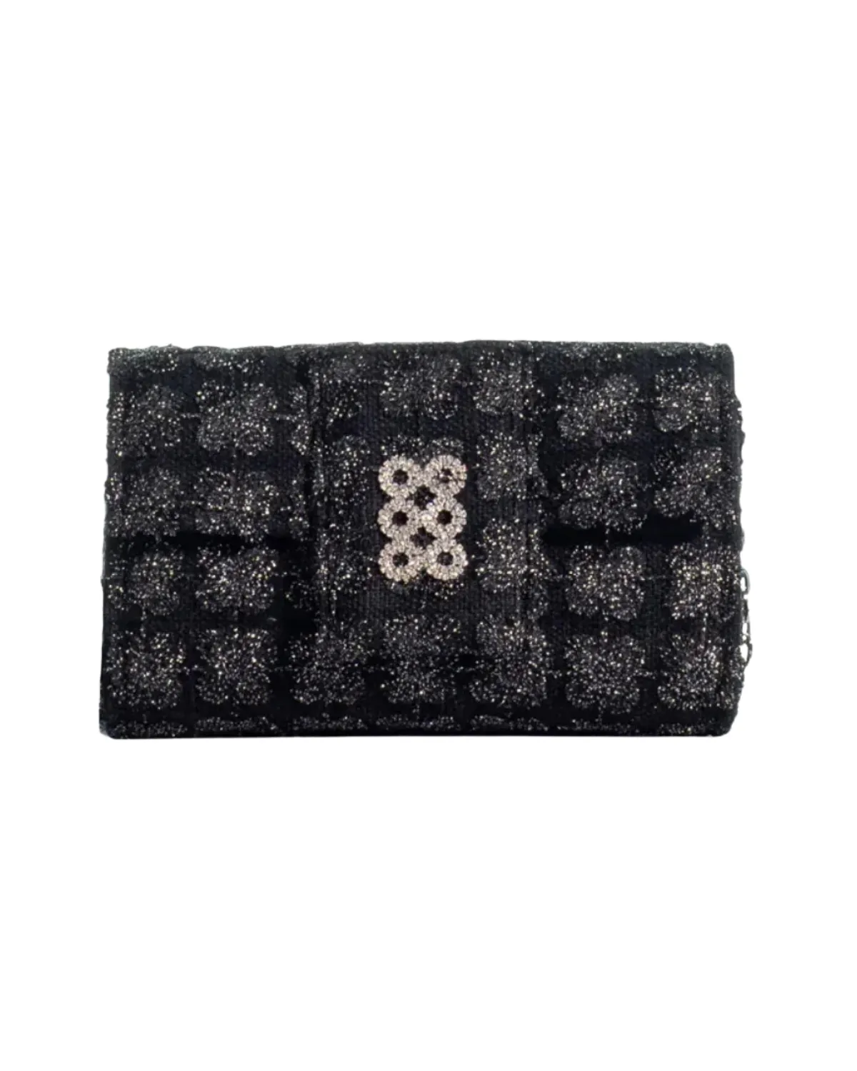 The Amalfi Clutch (Black/Silver)