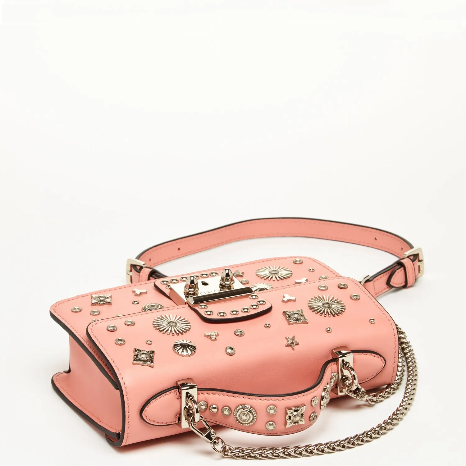 The Hollywood Small Leather Bag Pale Pink