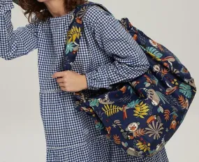 Tropical Print Shoulder Bag with Tassels - Ceylan Otantik