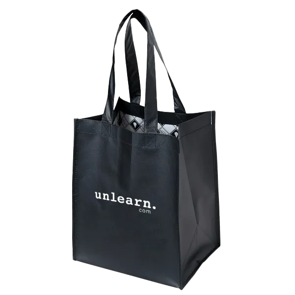 unlearn. Medium Recycled Black Tote Bag